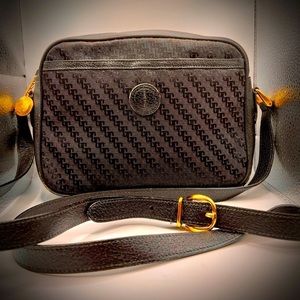 Gucci Black Crossbody Bag with Gold Accents